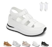 Genérico Beelovy Orthopedic Sandals for Women, Women’s Soft Adjustable Sandals-Hook & Loop, Adjustable for Wide & Narrow Feet (white,36)