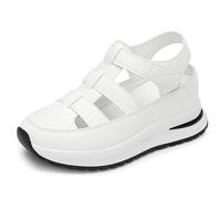 Genérico Beelovy Orthopedic Sandals for Women, Women’s Soft Adjustable Sandals, Hook & Loop, Comfort Fit for Wide & Narrow Feet (White,37)