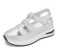 Genérico Beelovy Orthopedic Sandals for Women, Women’s Soft Adjustable Sandals, Hook & Loop, Comfort Fit for Wide & Narrow Feet (Sliver,35.5)