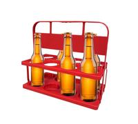 Generico Beer Basket - PP 40 x 22 x 35 cm | Plegable 8 Pack Drink Carrier With Handle | Portable Beverage Storage Box For Wine Beer Large Cups Reusable Crate For Picnic Party Outdoor Travel Use