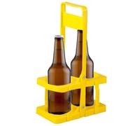 Genérico Beer Bottle Rack - Handheld Foldable Beer Basket, 2 Bottle Wine and Whiskey Carrier, Ideal for Camping, Picnic, BBQ, Trip, and Bar Use, Portable Space Saving Beers Holder 7 Inches