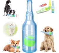 Genérico Beer Bottle with Tennis Ball Dog Chew Toy, Rubber Bottle Cute Squeaky Dog Toys Bottle,Interactive Bottle Toys for Dogs with Ball, for Play and Training (Blue, pequeño)