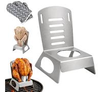 Genérico Beer Can Chicken Stand Chair, Beer Can Chicken Stand Chair for Grill, 304 Stainless Stee Chair-style beer can chicken stand with can opening, for grilling, smoking and outdoor ovens (1Pcs)