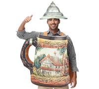 Genérico Beer Mug Costume, Oktoberfest Jumpsuit, Party Cosplay Outfit, Fun Foam Suit 24.02 inches, Lightweight Breathable Fabric, Perfect for Festivals, Halloween, Kids and Adult Events