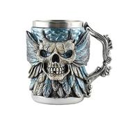 Genérico Beer Mug, Reusable Drinkware Water Container 17 Oz, Skull Stainless Steel Insert Resin Beer Coffee Mug For Daily Studio Restaurants Road Trip Friends Birthday Thanksgiving