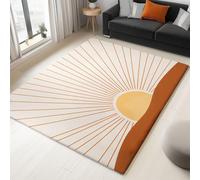 Genérico Beige Alfombras para Sala de Estar, Lavables, Antideslizantes 140 x 200 cm, Dormitorio Cocina Pasillo salón Oficina Comedor alfombraSencillo Minimalista Sin Límites Amanecer Alfombras