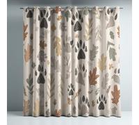 Genérico Beige Cortinas habitación Infantil, Paneles térmicos, oscurecimiento, Ojales Modernos, Huellas de Pata Mapache, Anti Ruido, 140 x 260 cm, Aislamiento térmico, Ventana, hogar, Estilo Moderno