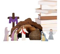 Genérico Belén de Madera de Jesús | Figuras Religiosas Rústicas Decoración,Un pequeño Conjunto de guardería de Navidad - para decoración del hogar Iglesia Mesa Fiesta de Navidad