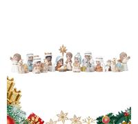 Genérico Belén : Decoración De Mesa del Nacimiento De Jesús, Exhibición para Interiores, Juego De Figuras En Miniatura, Hecho A Mano, Centro De Mesa Clásico para Decoración De T