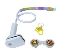 Genérico Bell Food Bowl Clip, Bird Perch Stand, 27,17 x 3,15 pulgadas Conure Perch with Toys, Parrot Stand Set, Bird Perches Parrot for Details, Garden Outdoor Standing Foraging Training Usage