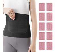 Genérico Belly Warmer Belt - Abdominal Heat Belt, Elastic Waist Warm Wrap with 10 Heat Packs | Portable Thermal Belts for Men Women Cold Weather Skiing Hiking Outdoor Work Travel