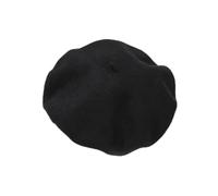 Genérico Beret Boina de Lana for Mujer, Gorro francés Grueso Invierno, Boina Color Liso for niña, otoño, Gorras y Sombreros for, Gorra Plana, Fieltro(Black)