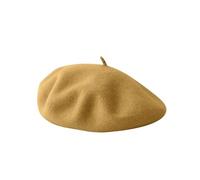 Genérico Beret Boina Negra de Lana for Invierno - Gorro Boina Color Liso for Mujer y niña, Ideal for Primavera otoño(Color 3)