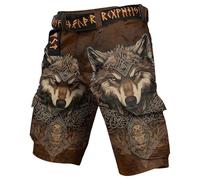 Genérico Bermudas Hombre,Pantalones Cargo De Estilo NóRdico para Aventuras Al Aire Libre con MúLtiples Bolsillos