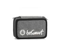 Generico BeSmart Giotto - Estuche escolar triple con tres cremalleras, color gris claro, 45 unidades, multicolor, estuche tres cremalleras completo de colores