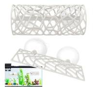 Genérico Betta Sleeping Tube - ABS 10x4.5cm | Suction Cup Shelter Tunnel | Decorative Space Saving Hammock Leaf Fish Tank Accessories For Hiding Shrimp Spawning Resting