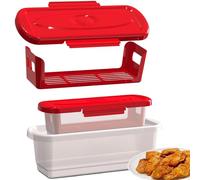 Genérico Better Breader Shaker Bowl | 2-Piece Multifunción Cooking Tool | Fish Batter & Coating Bowl With Lid For Chicken Wings, Fish, Vegetables, Home Kitchen, Restaurant & Dining Room