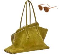 Genérico Bevel Edge Suede Large Capacity Tote Bags, Retro Slouchy Chic Hobo Handbags for Women, Trendy Luxury Casual Shoulder Bag