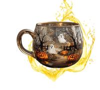 Genérico Beverage Drink Containers For Kitchen Counter Farmhouse Apartment Hotel Restaurant | Halloween Mug | Beverage Containers Drink Tea Water | Haunted Path Spooky Fall Pumpkin Ghost Cup -