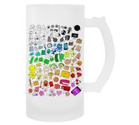 Genérico Bfdi Inanimate Locura Todos Los Personajes Taza De Bebida Con Mango De Taza De Cerveza De Vidrio