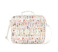 Genérico Bible Bag Tote - Chenille Letter Design, Large Shoulder Bible Bag with Flower Cover Case for Women Teen Girls, Stationery Organizer, School Work Study Office Church Birthday Christmas Carry