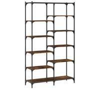 Genérico Biblioteca Chene Fume 100x32x170 cm Madera Ingeniería Hierro | Marco metálico resistente, patas regulables, montaje en pared incluido, estilo industrial