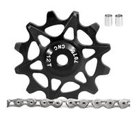 Generico Bicicleta de montaña Derailleur Pulley, 12T Bike Guide Roller, Lightweight Wheel Part for Road Riding City Conmuting Biking Professional Repair Hardware Supplies Modern Vehicle Utility Guard
