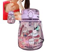 Genérico Big Belly Water Bottle - 1300ml Gradient Color Water Cup With Straw | Cute Aesthetic Drinking Bottle, Sip Straw, Large Capacity Portable Leak Resistant Flask, Travel Sports Gym School Off