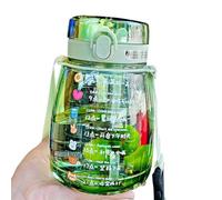Genérico Big Belly Water Bottle - 1300ml Gradient Color Water Cup With Straw | Cute Aesthetic Drinking Bottle, Sip Straw, Large Capacity Portable Leak Resistant Flask, Travel Sports Gym School Off