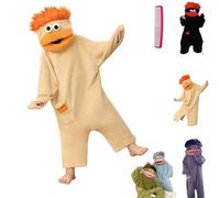 Genérico Big Mouth Onesie,Silly Monster Onesie Pajamas,Coral Fleece Plush Loungewear with Comb,Oversized Monster Jumpsuit for Couple (FR/ES, Letras, S, Regular, Yellow)