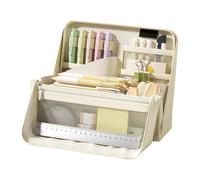 Genérico Big Pencil Case Large Capacity - Portable Waterproof Organizer with Handle for Girls | Storage for Stationery, Art Supplies, Writing Tools, Journals, Makeup, Travel, Home, Offices