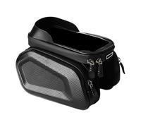 Genérico Bike Bag - Cycle Phone Bag | WaterproofBicycle Bags with Front Beam | Cycling Accessories Bike Phone Pouch with Headphone Jack and Large Capacity, Black, 1-Pack