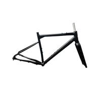 Genérico Bike Frame Thru Axle S/M/L Bicycle Frameset with Aluminum Alloy Front Fork Road Maximum Tire Volume 700x40C(Black,458mm(160-173cm))
