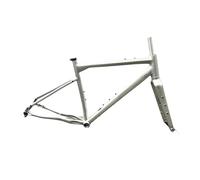 Genérico Bike Frame Thru Axle S/M/L Bicycle Frameset with Aluminum Alloy Front Fork Road Maximum Tire Volume 700x40C(Silver,553mm(183-198cm))