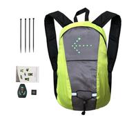 Genérico Bike Turn Signal Backpack | Outdoor Cycle Backpack With Wireless Remote Control | High Visibility Bag With Turn Signal, USB Rechargeable Bag For Safe Night Riding