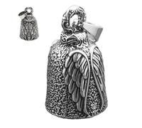 Genérico Biker Bell Classic Riding Bells, Motorcycle Bell Accessories with Angel Wings Design, Adorable Bikers Present Accessory, Good Luck Ridings and Key Chain for Motorciclists, plateado, Se