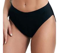 Genérico Bikini de Natación Antifugas con Botones y Cintura Media para Mujeres y Adolescentes (Black, M)