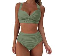 Genérico Bikini Mujer Bikini Parte De Arriba Mujer de Cintura Alta para, bañador Sexy realce Piezas, Traje baño Piezas, Conjunto Traje ñO (JN, XXL)