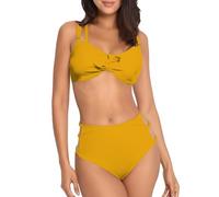 Genérico Bikini Mujer Bikinis Push-Up con Relleno Womens High Waisted Bikini Set Tie Knot High Two Piece Swimsuits Bathing Suits Traje De BañO Mujer BañAdor Push-Up con Relleno (Yellow, L)