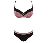 Genérico Bikini Mujer Braga Bikini Alta Reductora Womens High Waisted Sets Two Piece Swimsuits Full Coverage Bathing Suits Traje De BañO Mujer con Relleno Push-Up (Pink, XXL)