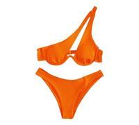 Generico Bikini mujer sexy traje de baño dos piezas Push Up Trajes de playa enteras cintura alta sexy bikini conjunto triángulo acolchado sujetador top tanga playa Swimwear Piscina, J, M