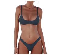 Genérico Bikini Mujer Talla Grande, Bañadores Mujer, Conjunto De Traje De BañO Bikini De Dos Piezas con TriáNgulo De Colores SóLidos A La Moda para Mujer Traje De BañO De Playa Ajustable
