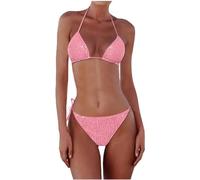 Genérico Bikini Mujer, Traje De Baño para Mujer, Traje De BañO De Bikini Multicolor con TriáNgulo Y Lentejuelas para Mujer