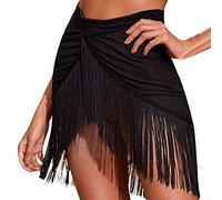 Genérico Bikini Negro Mujer Push Up Bañador Pecho Grande Falda de Playa Transparente con Ribete de Volantes para Mujer,Falda para Cubrir La Playa,Bikini Envolvente,Bañador Piscina (Black,L)