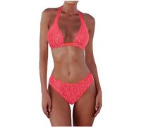 Genérico Bikini Push Up Mujer, Traje De Baño para Mujer, Traje De BañO De Bikini Multicolor con TriáNgulo Y Lentejuelas para Mujer