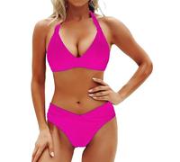 Genérico Bikini Push Up Viquinis Mujer 2026 Tallas Grandes Women Two Piece Bathing Suits Bikini Set Swimsuit Swimwear Bañador Asimetrico Mujer Tankinis Tallas Grandes (Hot Pink,XXL)