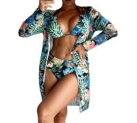 Genérico Bikini Reductor Pecho Mujer Biquini Mujer Conjunto de Bikini de Piezas con Sujetador Estampado Multicolor Sexy Verano para sin Soporte Bikinis 2026 Reductor Biquini (JN, S)