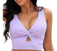 Genérico Bikini Sexy Bikini Braga Alta Mujer Reductora Tops For Women Cropped Tankini Tops Beach Padded Knot Cut out Adjustable Tank Swimwear Top BañAdor Push-Up con Relleno Trajes De (G, XXL)