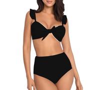 Genérico Bikini Sexy Bikinis Mujer 2026 Braga Alta Tween Women Swimsuit Two Piece Bikini Sets with Chest BañAdor Push-Up con Relleno Triquini De Mujer (Black, XL)