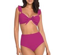 Genérico Bikini Sexy Bikinis Mujer 2026 Braga Alta Tween Women Swimsuit Two Piece Bikini Sets with Chest BañAdor Push-Up con Relleno Triquini De Mujer (Hot Pink, L)